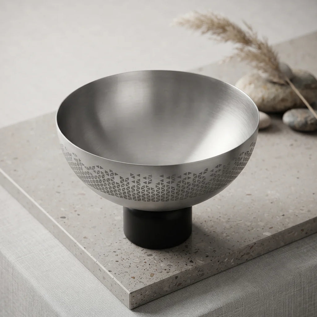 75046-A –  Luhpar Vertex Stainless Steel Round Serving Bowl – Small
