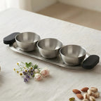 75048 –  Luhpar Vertex Stainless Steel Serving Tray with 3 Bowls