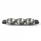 75048 –  Luhpar Vertex Stainless Steel Serving Tray with 3 Bowls