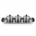 75051-B – Luhpar Vertex Stainless Steel Condiment Tray with 3 Storage Boxes