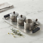75051-B – Luhpar Vertex Stainless Steel Condiment Tray with 3 Storage Boxes