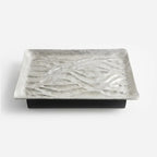 74896-A Luhpar Wave Textured Aluminum Rectangular Serving Platter (Small)