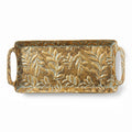 A419-13 Gold Metal Decorative Tray with Handles (Small / Medium)