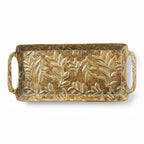 A419-13 Gold Metal Decorative Tray with Handles (Small / Medium)