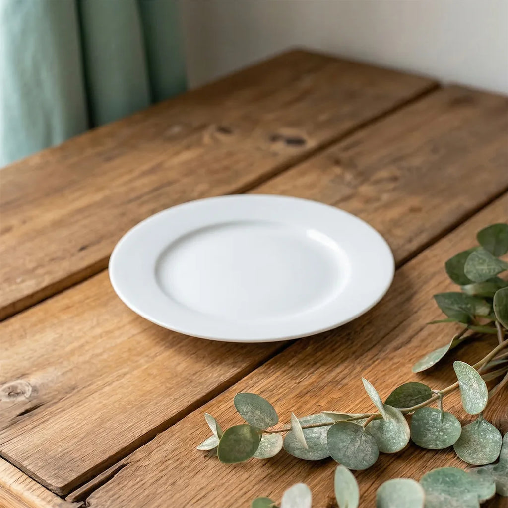 A0071 – Horeca Rimmed Plate White 8"