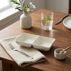 A3384 – Horeca Rectangular Double Compartment Dish White