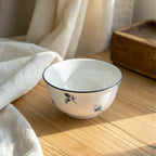 AB-013 Blue Azure Salad Bowl with Blue Rim – 4.5"