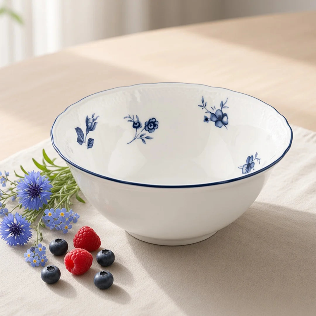 AB-014 Blue Azure Salad Bowl with Blue Rim – 5.5"