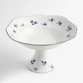 AB-017 Blue Azure Square Pedestal Serving Bowl with Blue Rim – 12.2"