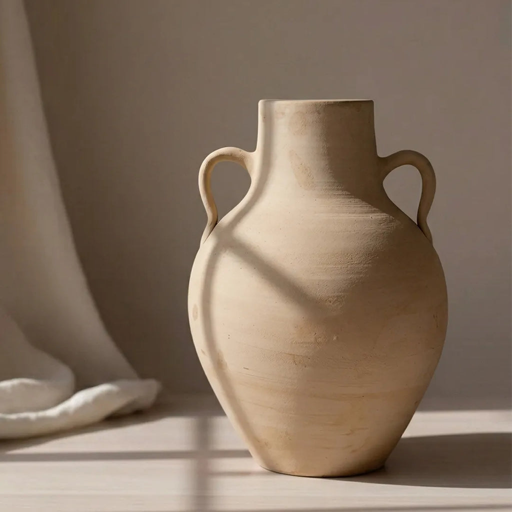 ABRW Pottery Pots Double Handle Ceramic Floor Vase 41 cm