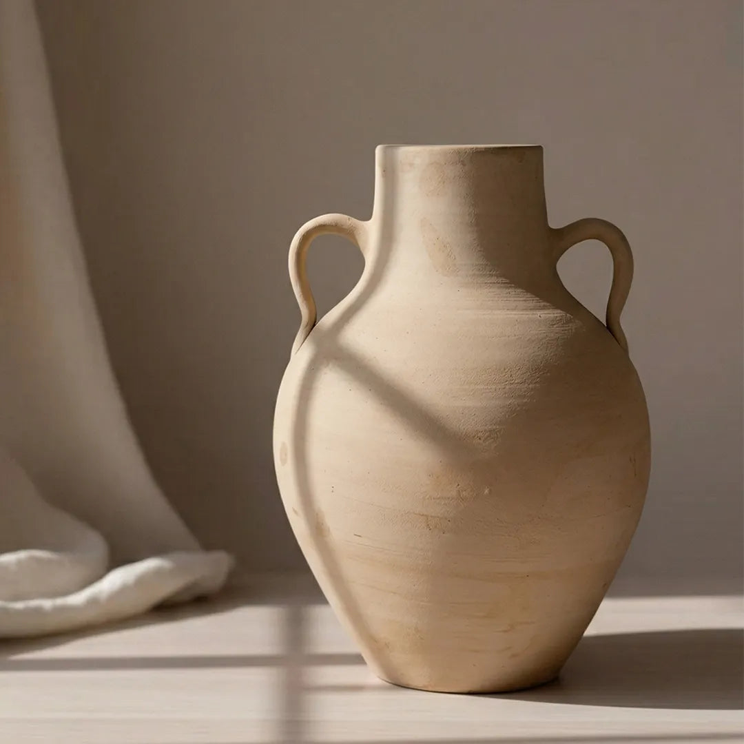 ABRW Pottery Pots Double Handle Ceramic Floor Vase 41 cm
