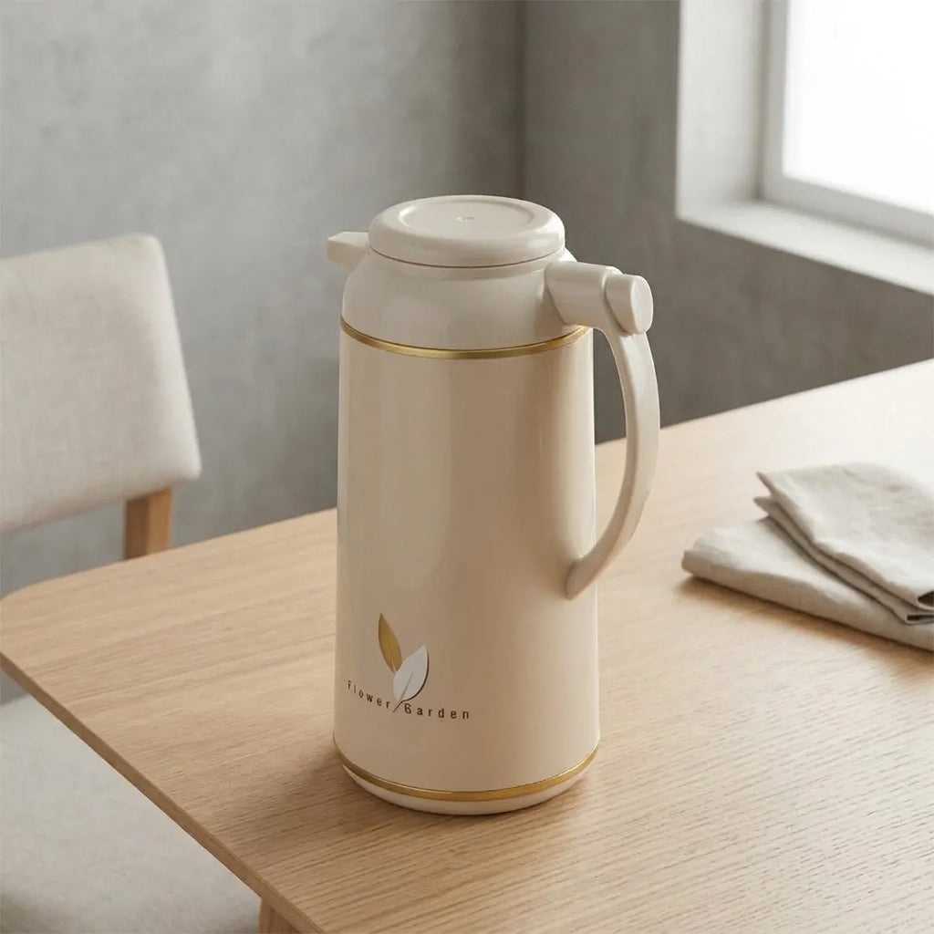 AFFB-10-CA Zojirushi Flower Garden Beige Handy Pot Vacuum Flask – 1.0 L