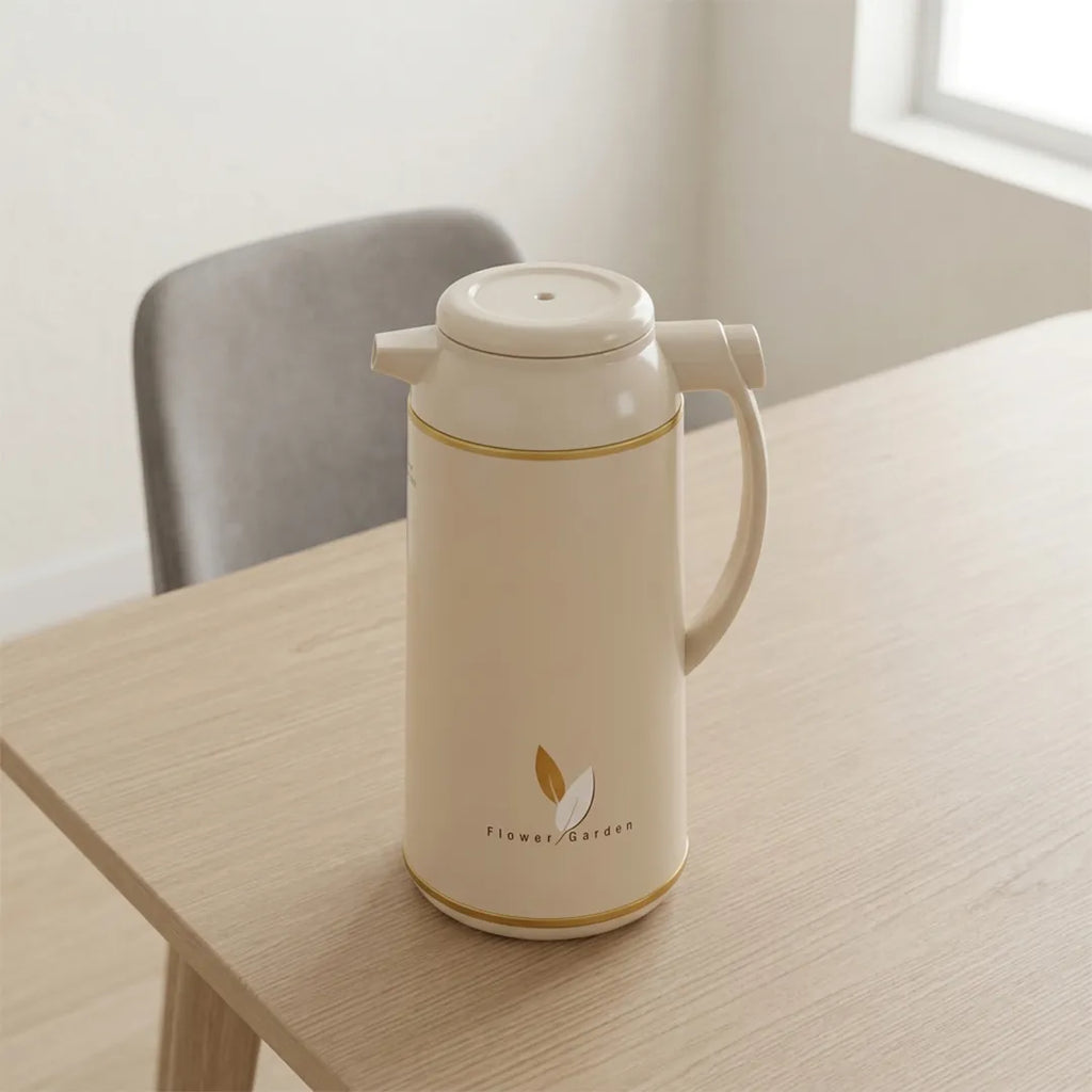 AFFB-13-CA Zojirushi Flower Garden Beige Handy Pot Vacuum Flask – 1.3 L