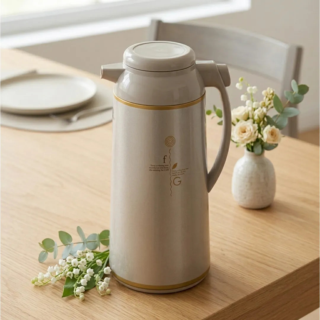 AFFB-13-TK Zojirushi Herb Cacao Silver & Gold Handy Pot Vacuum Flask – 1.3 L