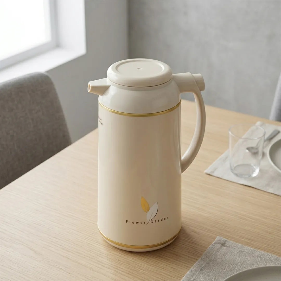 AFFB-16-CA Zojirushi Flower Garden Beige Handy Pot Vacuum Flask – 1.55 L