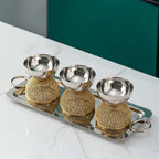 AHE-2493 3 Bowl Serving Tray Set with Handles