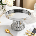 AHE-2498 Round Cake Stand Silver Finish Large