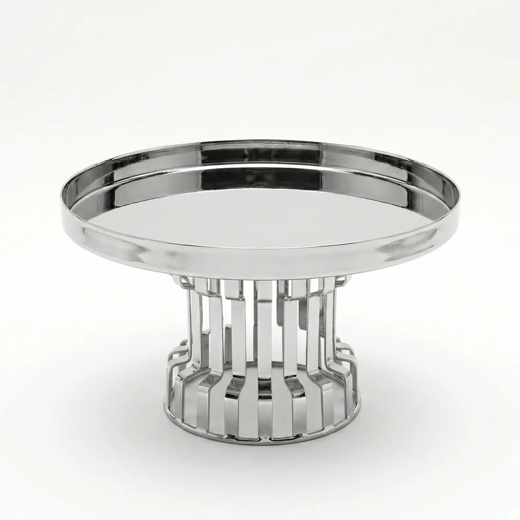 AHE-2498 Round Cake Stand Silver Finish Large