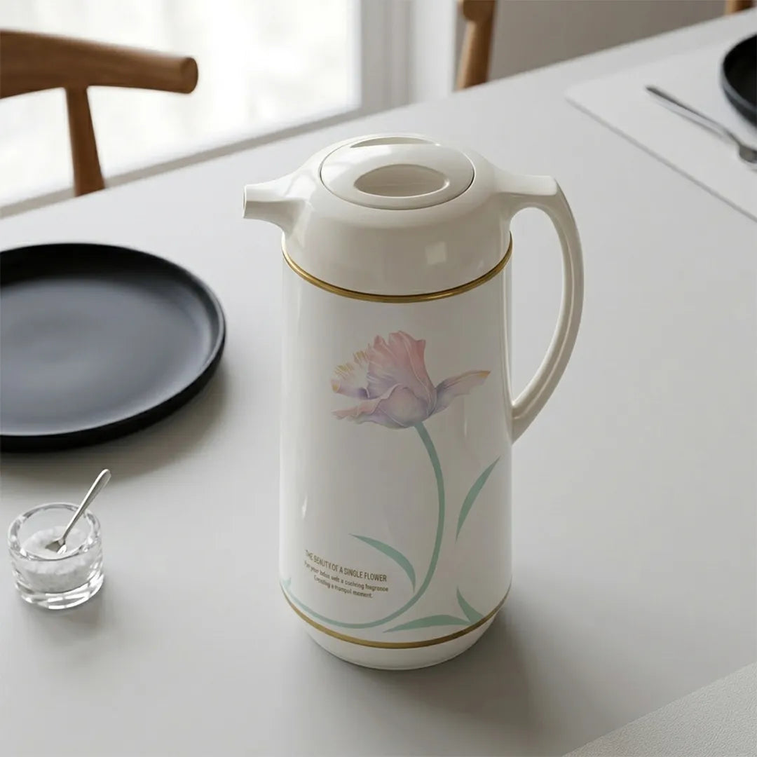 AHGB-13-FC Zojirushi White Ballerina Floral Handy Pot Vacuum Flask – 1.3 L