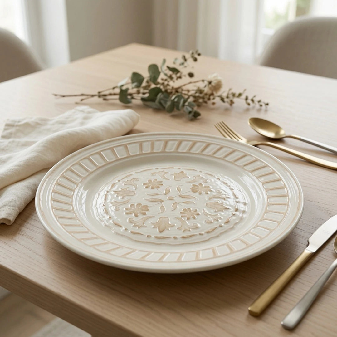 Luhpar Verona ivory serving platter, 12 inch — alternate view