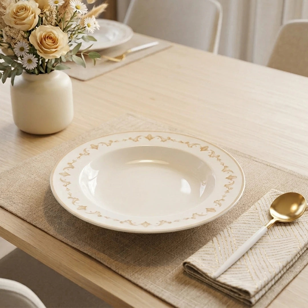 Luhpar Verona ivory soup plate, 8.5 inch — alternate view