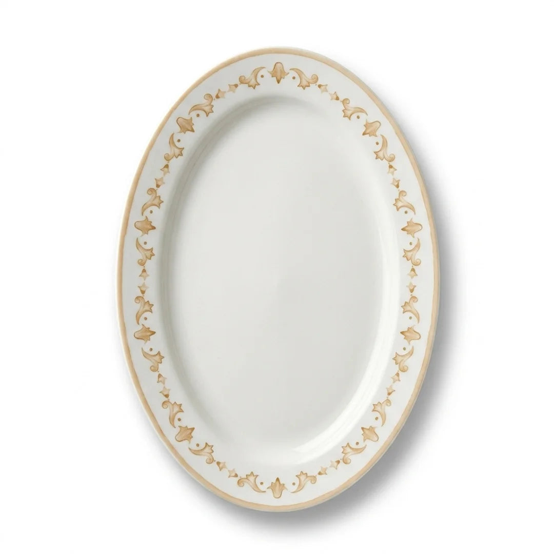 Luhpar Verona ivory oval serving plate, 12 inch