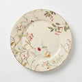 Luhpar Chinoserie Floral porcelain serving platter, 12 inch with gold rim
