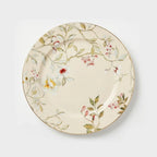 Luhpar Chinoserie Floral porcelain dinner plate, 10.5 inch with gold rim