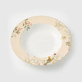 Luhpar Chinoserie Floral porcelain soup plate, 8.5 inch with gold rim