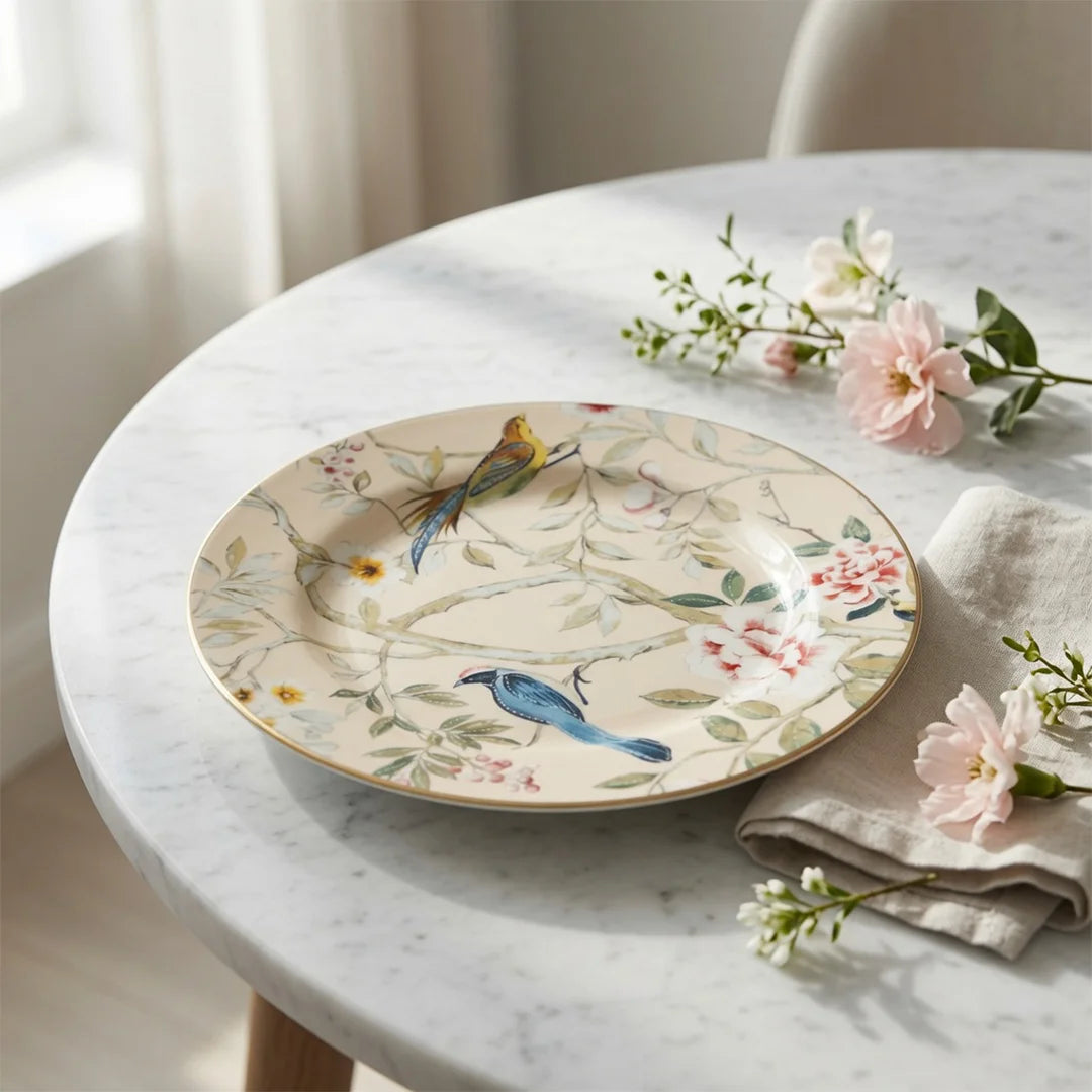 Luhpar Chinoserie Floral porcelain side plate, 7.5 inch — alternate view