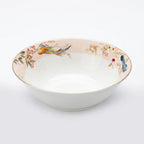 Luhpar Chinoserie Floral porcelain bowl, 182mm with gold rim