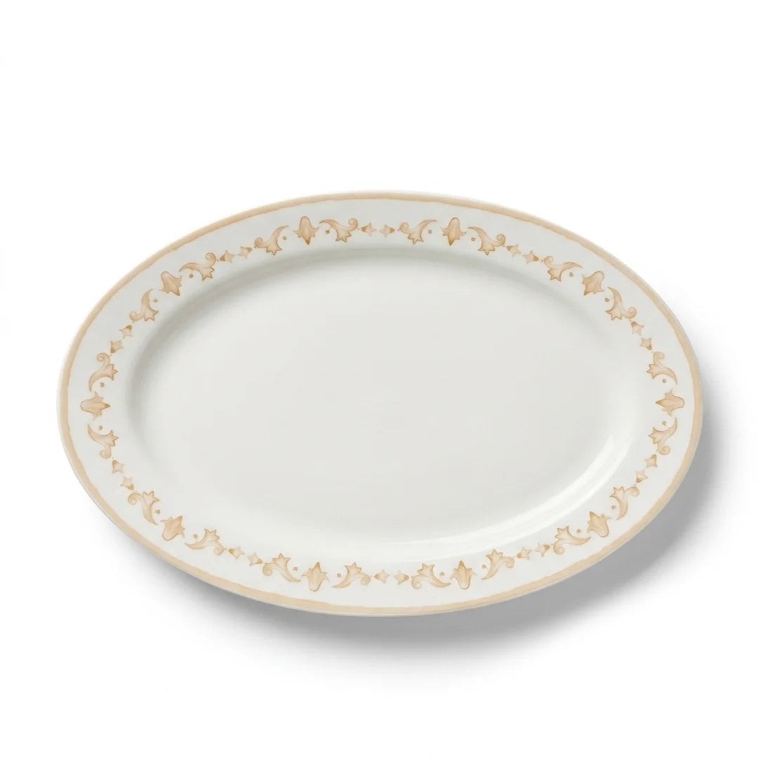Luhpar Verona ivory oval serving plate, 12 inch — alternate view