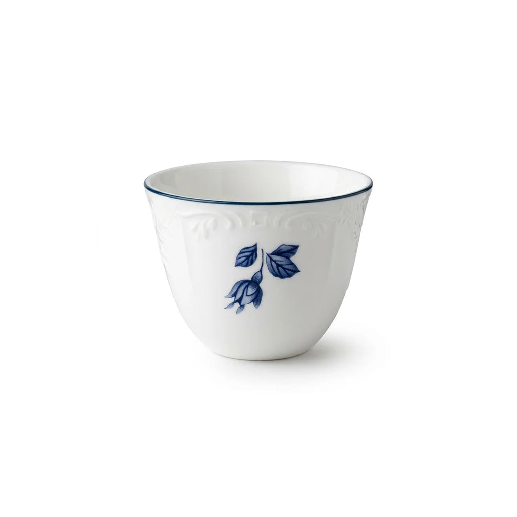 AB-019 Blue Azure Porcelain Cawa Cup Set of 12 with Blue Rim