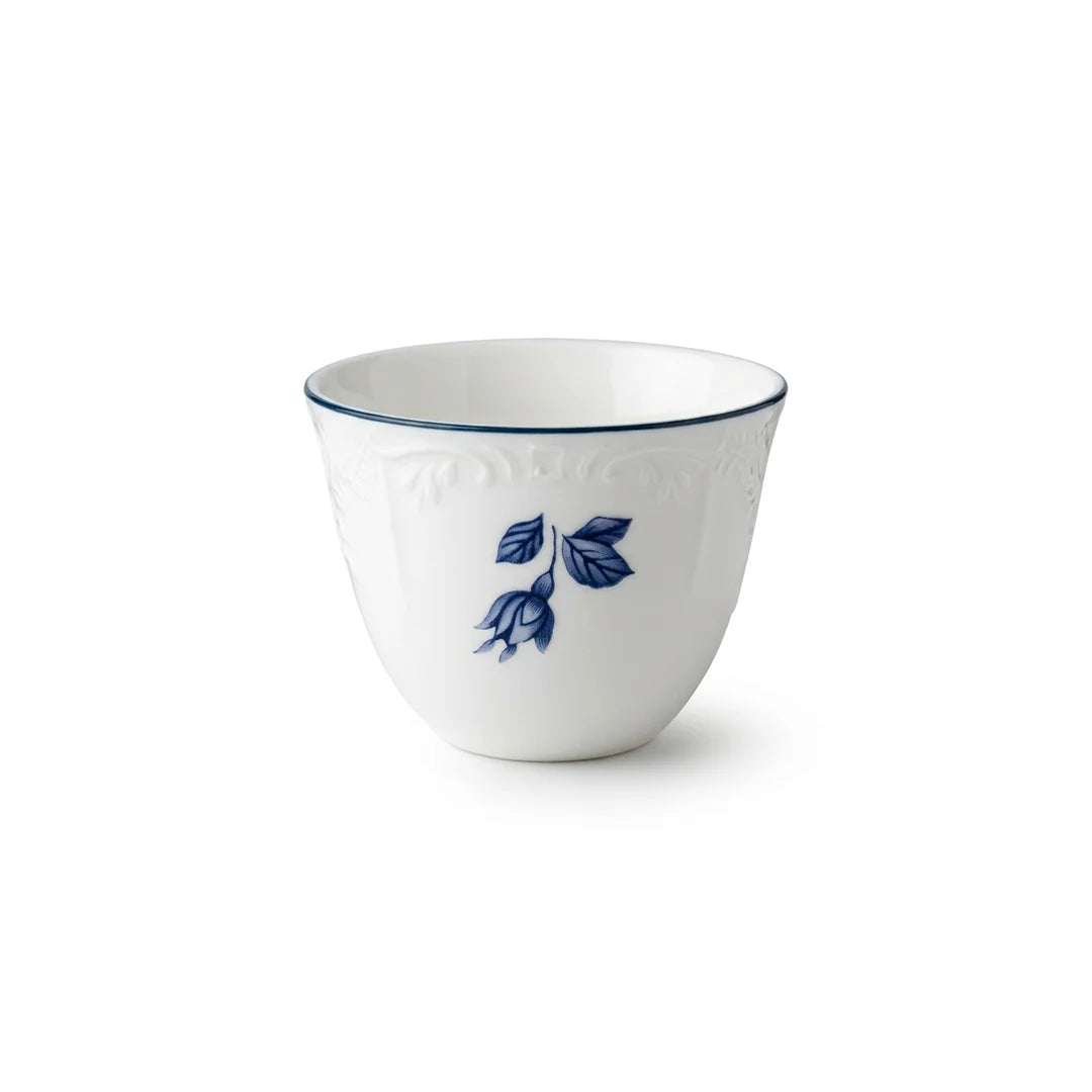 AB-019 Blue Azure Porcelain Cawa Cup Set of 12 with Blue Rim