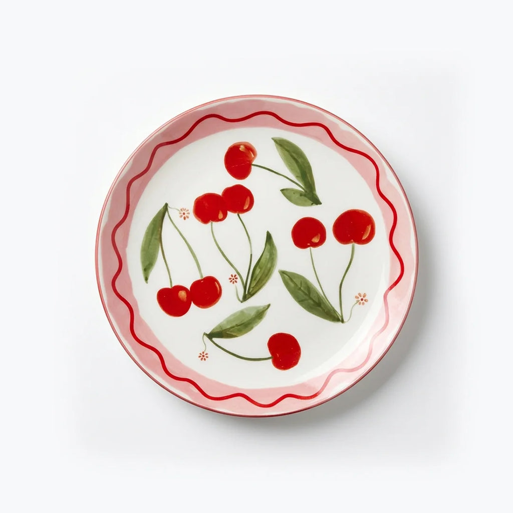CLR-006 Bellavita Cherry Motif Ceramic Salad Plate – 19.4 cm