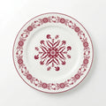 EM-004 Scarlet Whisper Dinner Plate 10.5" – Burgundy Rim