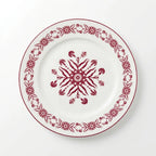 EM-004 Scarlet Whisper Dinner Plate 10.5" – Burgundy Rim