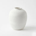 SD131 Ceramic Vase Textured Round Design Off White 20 cm