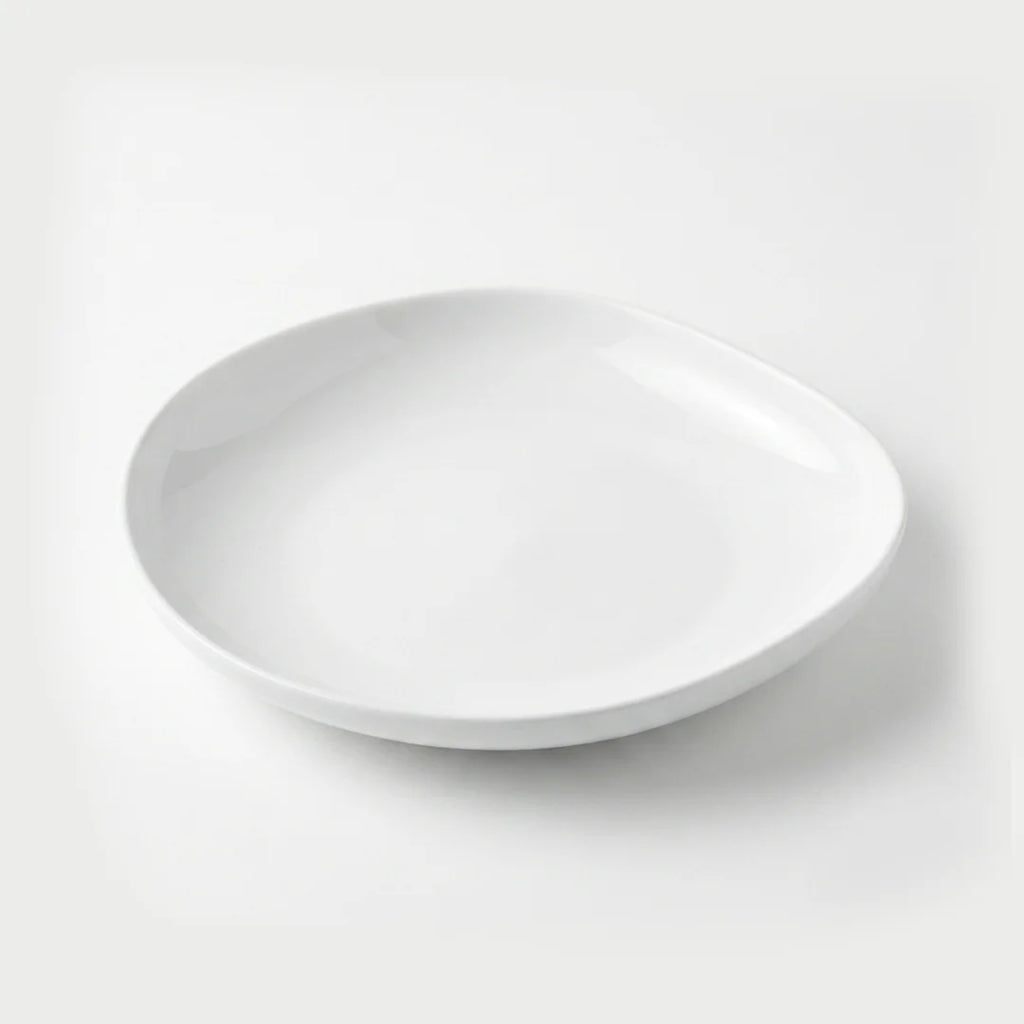 Luhpar Pebble Collection white egg-shape plate, 8 inch