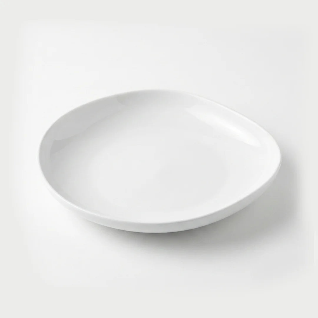 Luhpar Pebble Collection white egg-shape plate, 8 inch