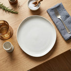 Luhpar Pebble Collection white egg-shape plate, 8 inch — detail view