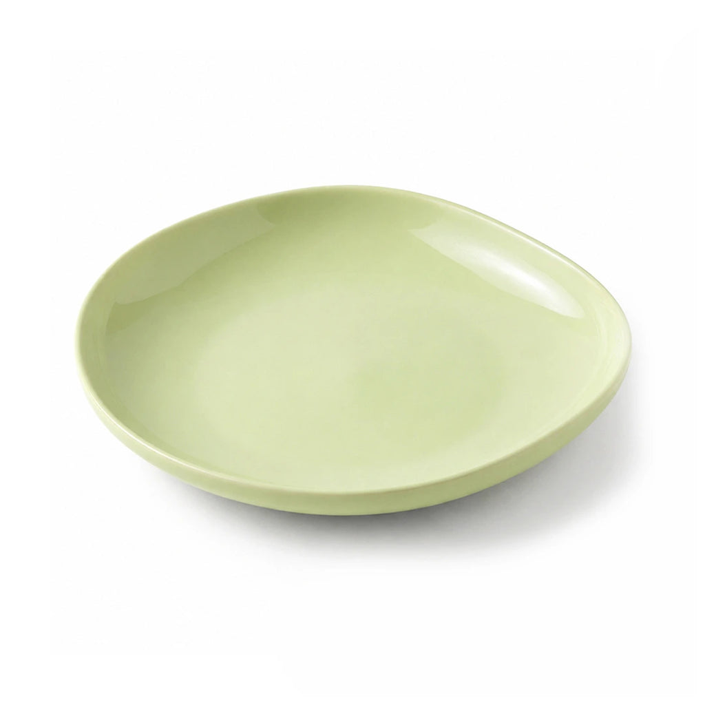 Luhpar Pebble Collection green egg-shape plate, 9 inch