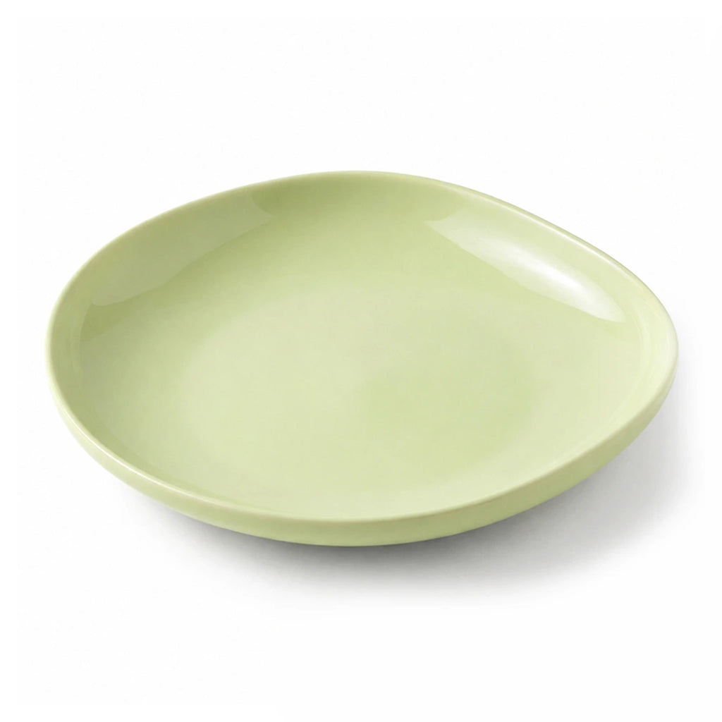 Luhpar Pebble Collection green egg-shape dinner plate, 10.5 inch