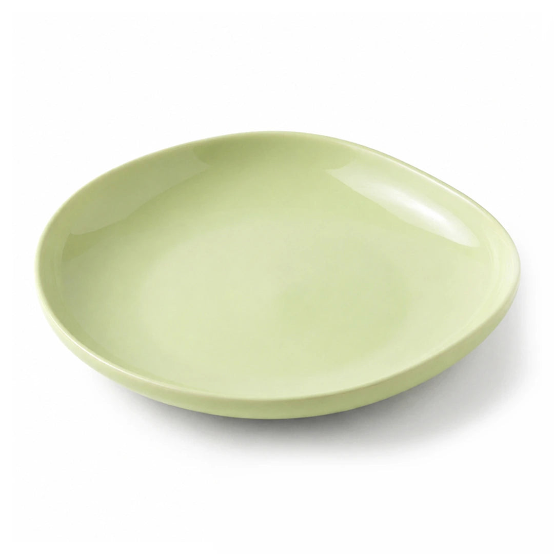 Luhpar Pebble Collection green egg-shape dinner plate, 10.5 inch