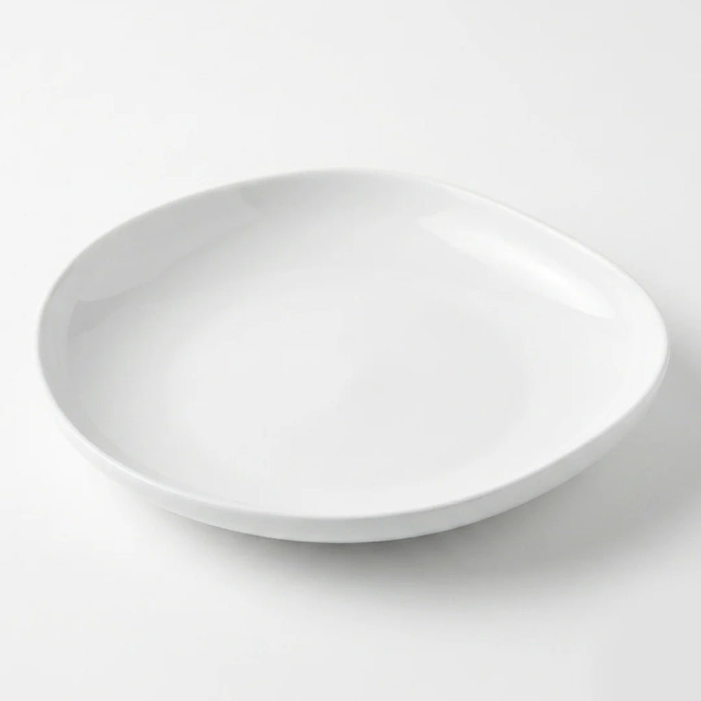 Luhpar Pebble Collection white egg-shape dinner plate, 10.5 inch