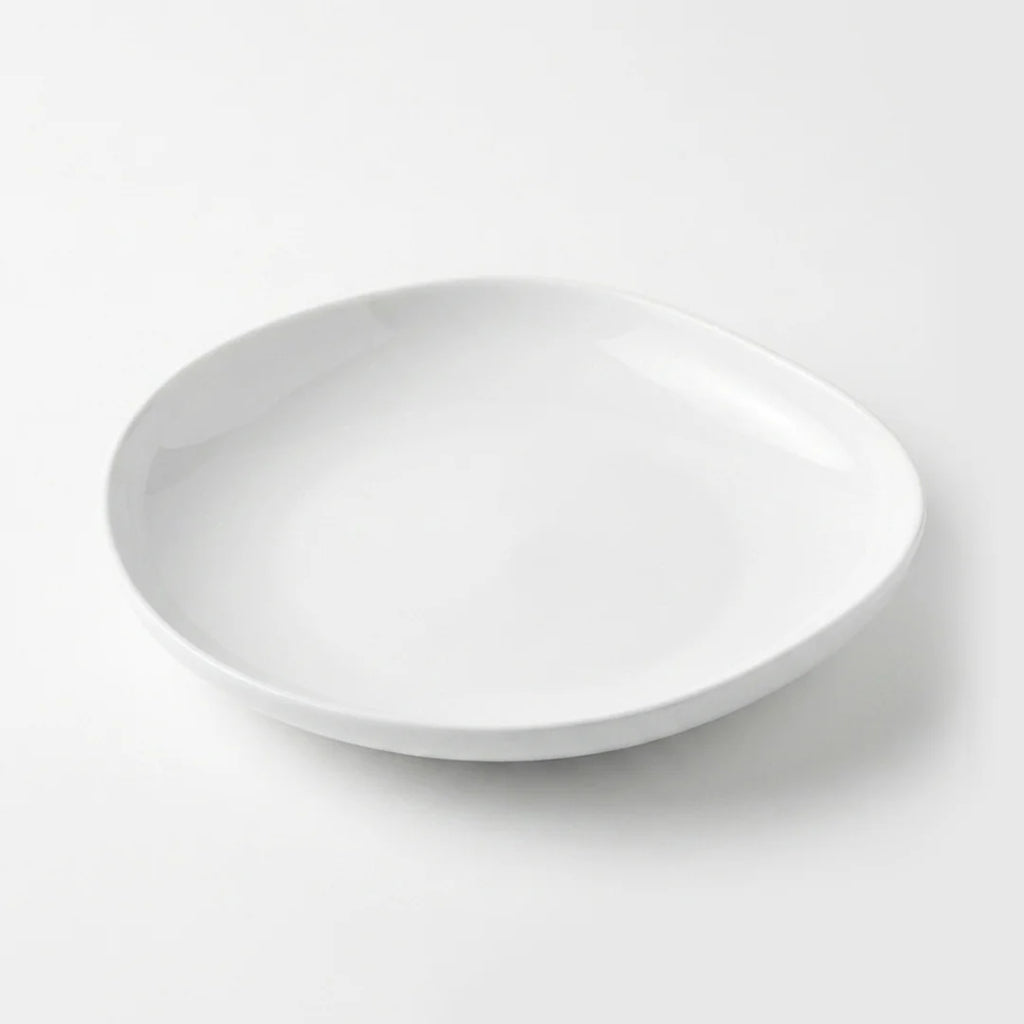 Luhpar Pebble Collection white egg-shape plate, 9 inch