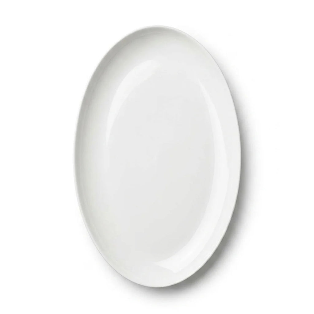Luhpar Pebble Collection white organic oval plate, 14 inch