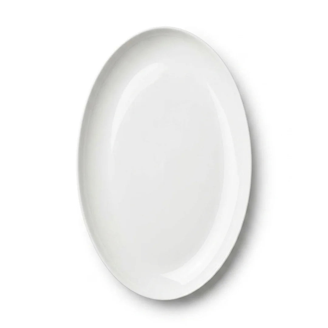 Luhpar Pebble Collection white organic oval plate, 14 inch