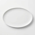 Luhpar Pebble Collection white organic oval plate, 14 inch — alternate view