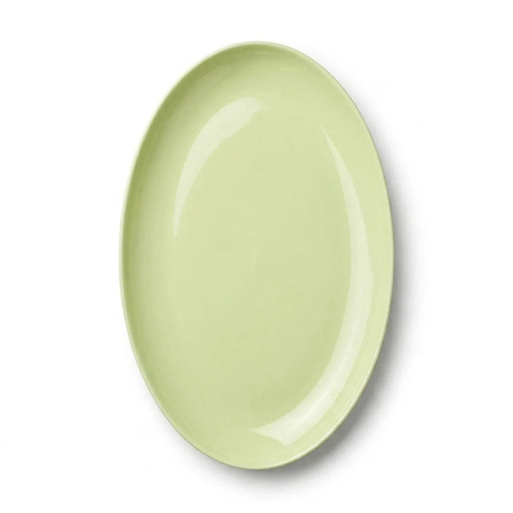 Luhpar Pebble Collection green organic oval plate, 14 inch